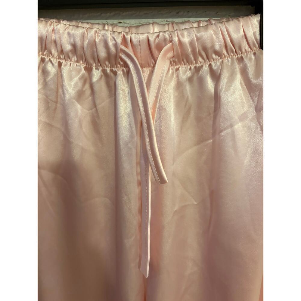 Leisureland Pink Satin Pajama Pants Women’s Size Large Silky Lounge Sleepwear - Picture 4 of 5